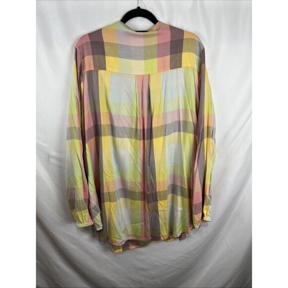 Melissa McCarthy Seven Pastel Multicoloured Check Tunic Blouse Womens Size 2X - Picture 7 of 10
